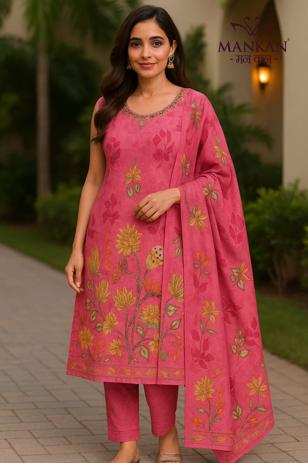 Floral print kurti set
