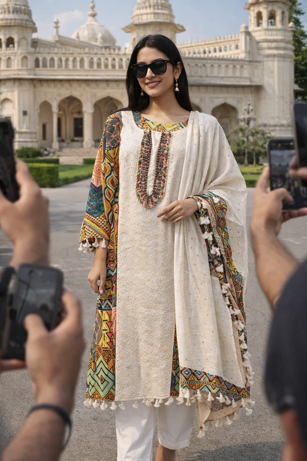 cotton Kurti set with beats work