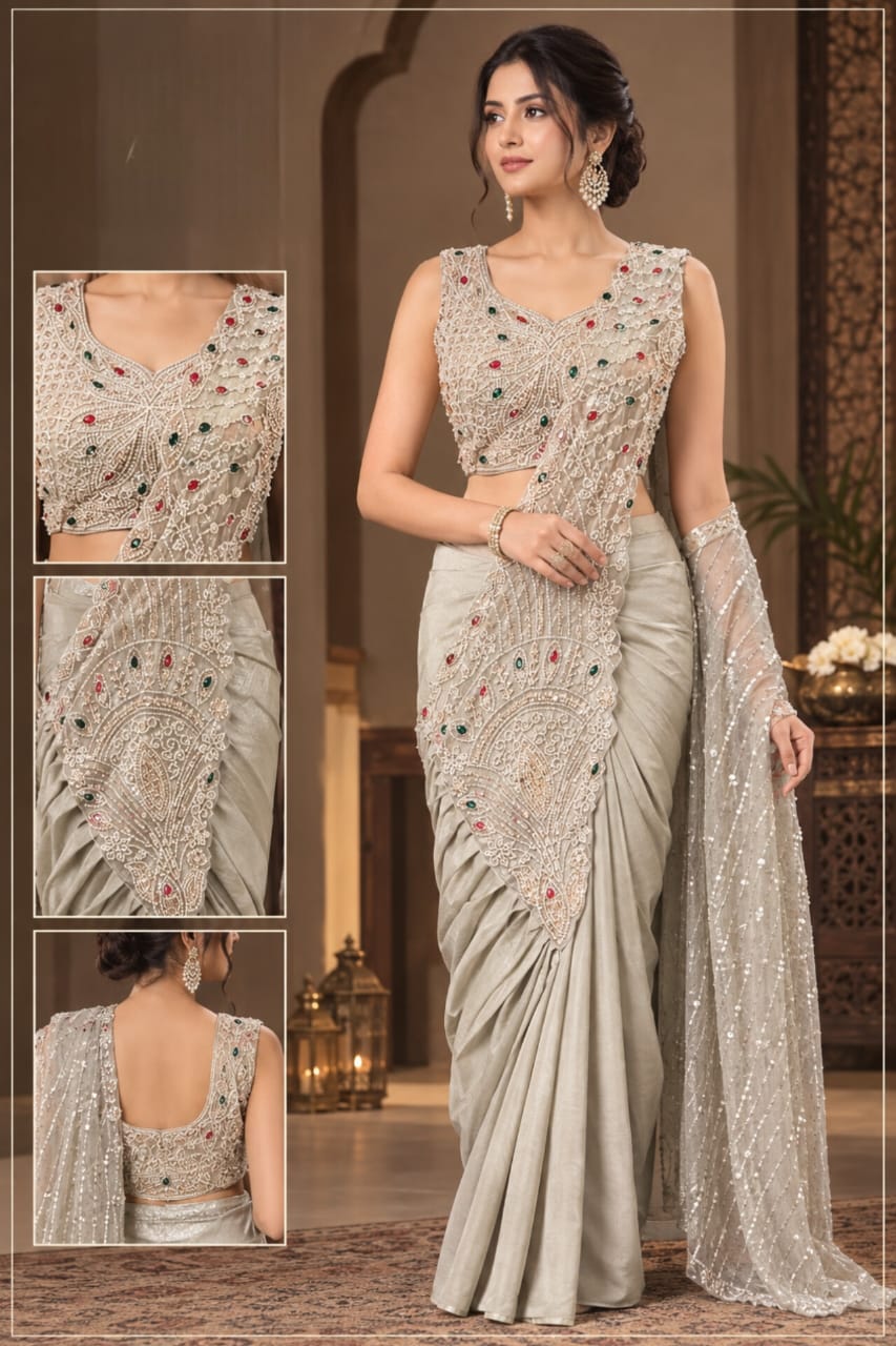 Pre Drape Saree