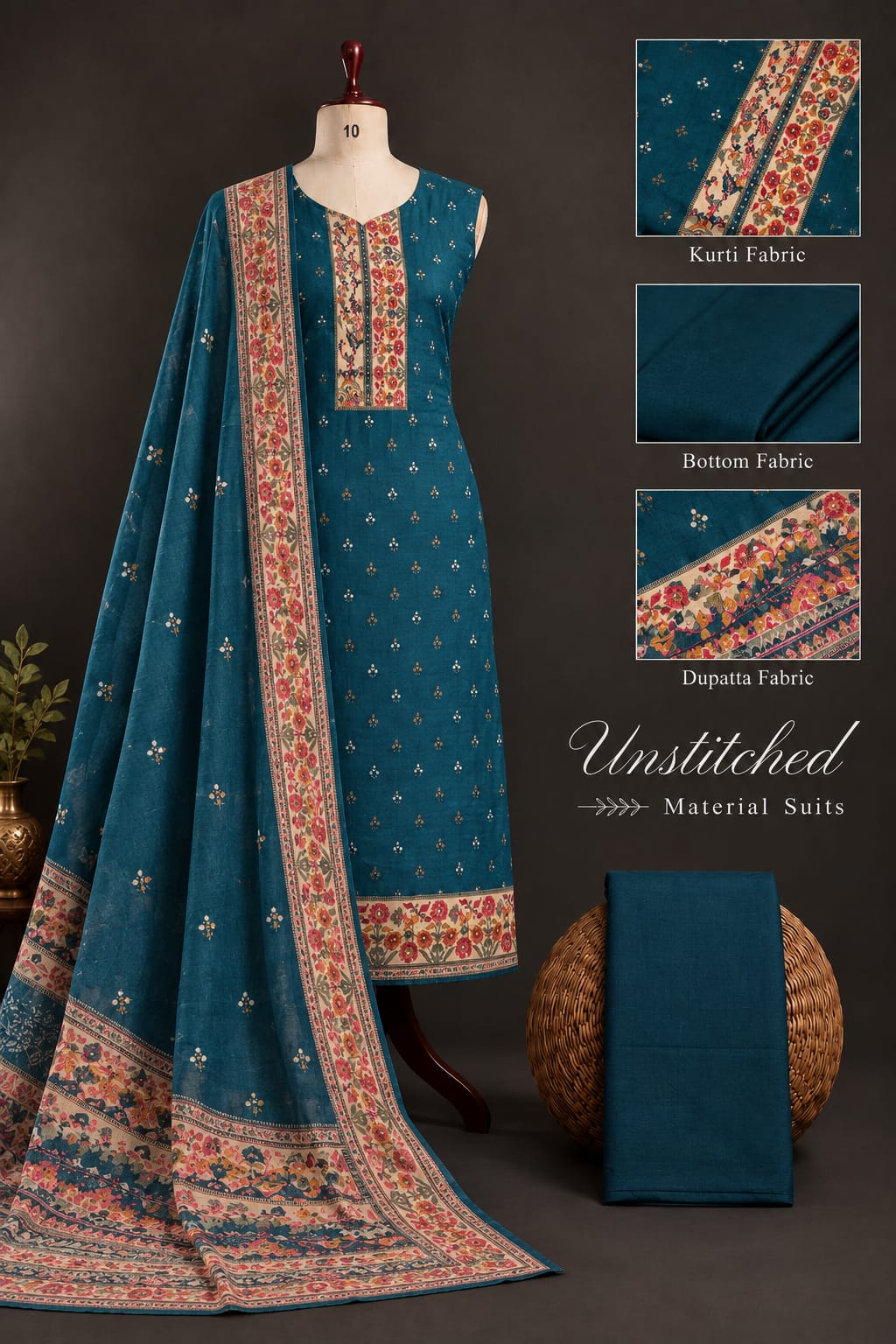 Printed Glace Cotton Suit Fabric