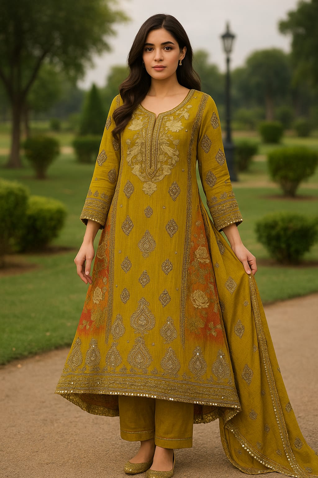 Fabric Crush Simar silk with floral print With Zari work Dupatta Simar silk floral print