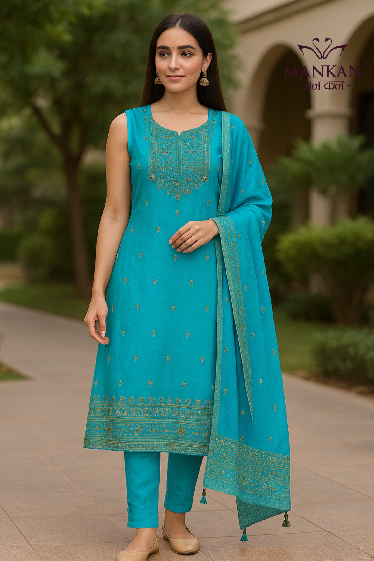 Dola Silk Banarasi Viving With Sirosky Work Kurti Set