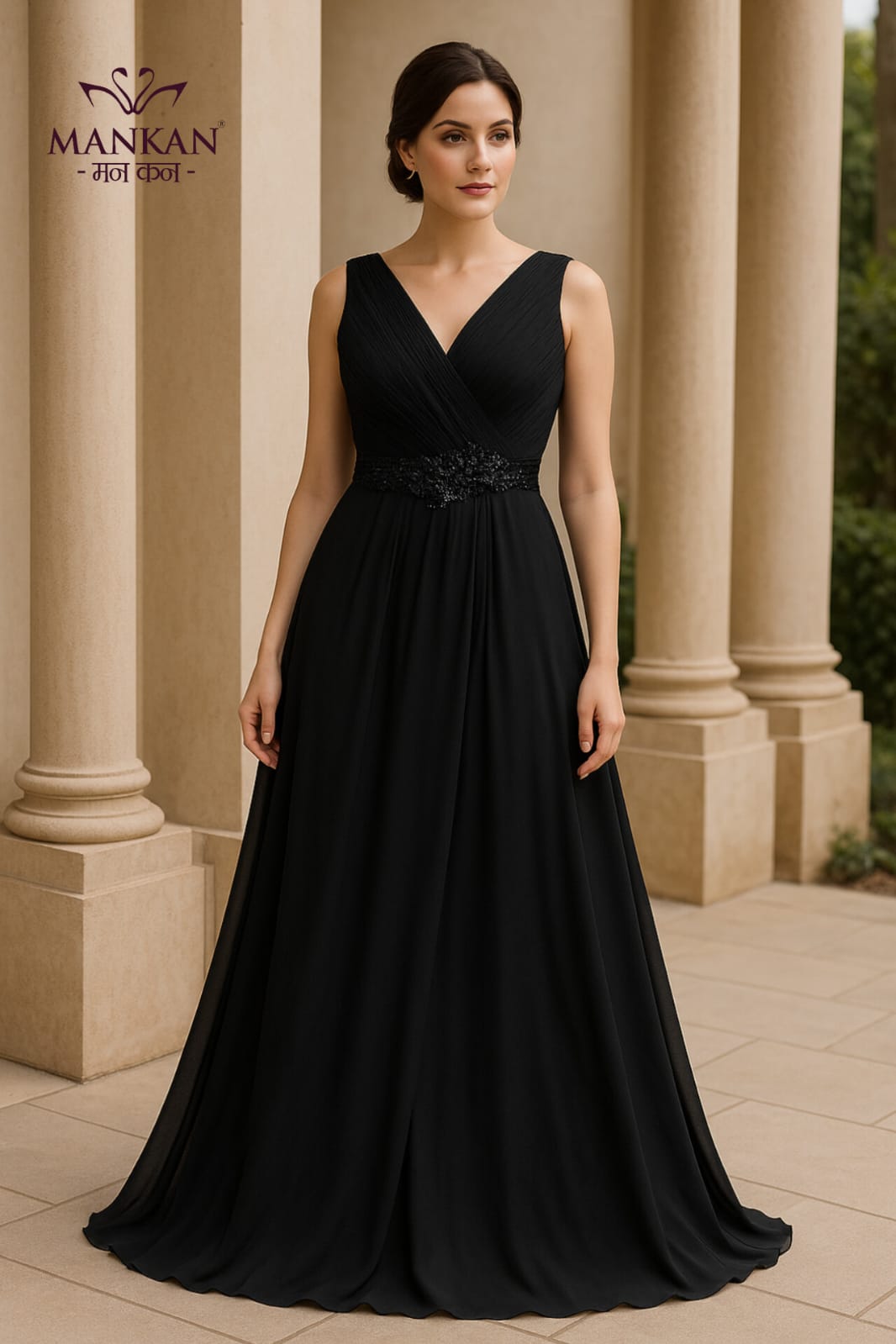 Western Gown With Hand Work