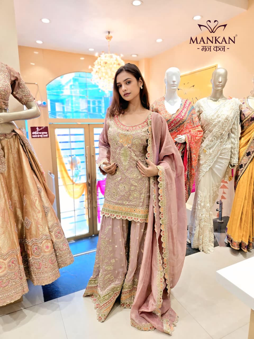 Sharara Set's Hand Work with zari work
