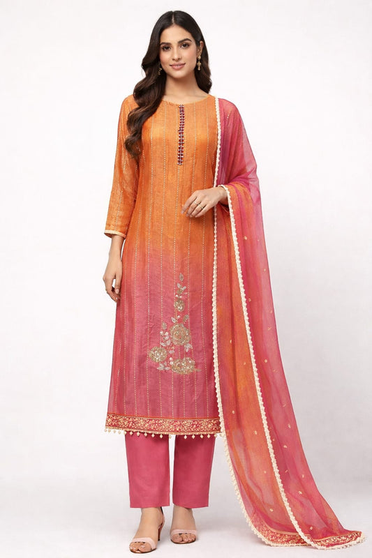 Simar silk With Hand Work Fabric