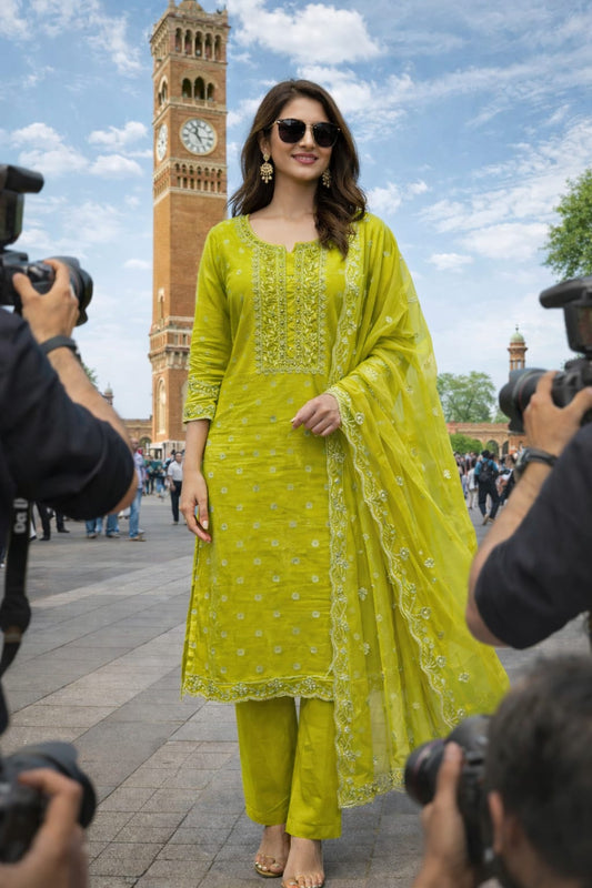 Maheshwari Silk with mirror work with jamdani work suit fabric