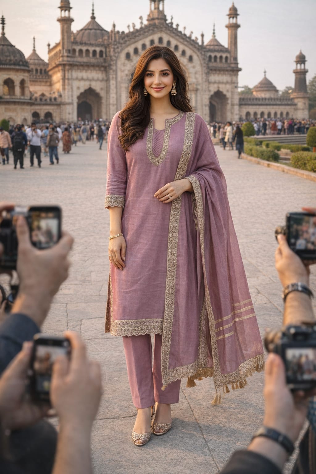 modal silk with Zari work Kurti set