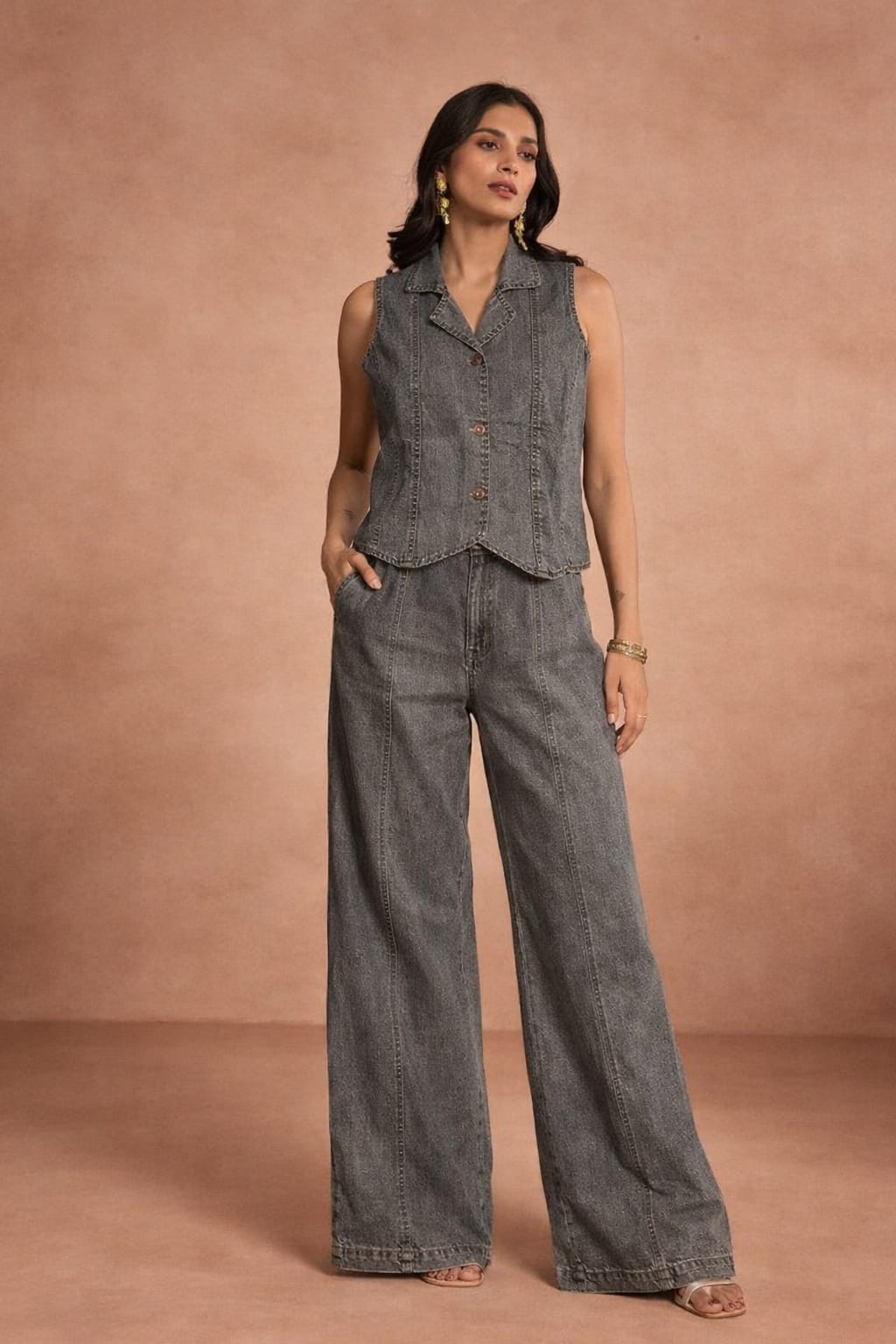Denim cord set