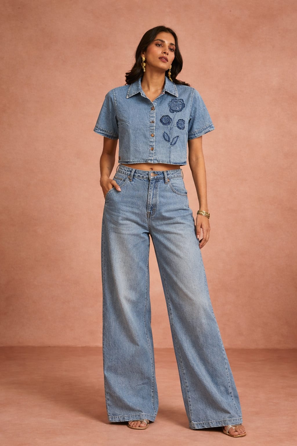 Denim cord set