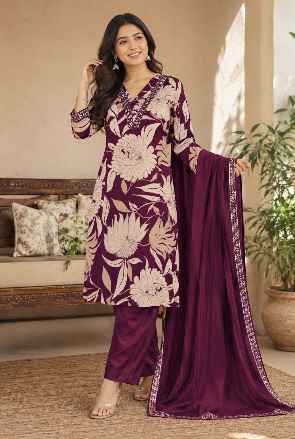Glace Cotton Kurti Set