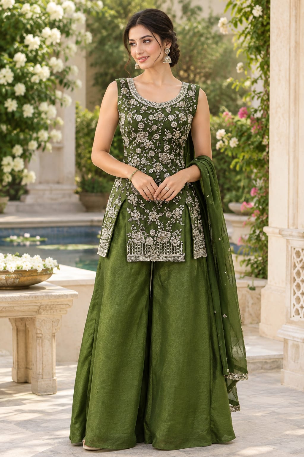 Short Kurta With Plazzo Set